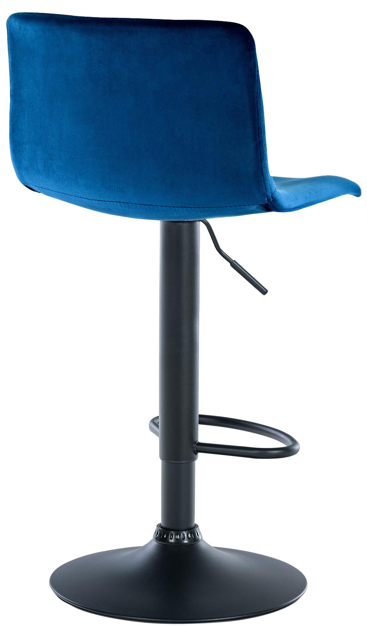 Barkruk Hover Fluweel blauw,Metaal mat zwart blau