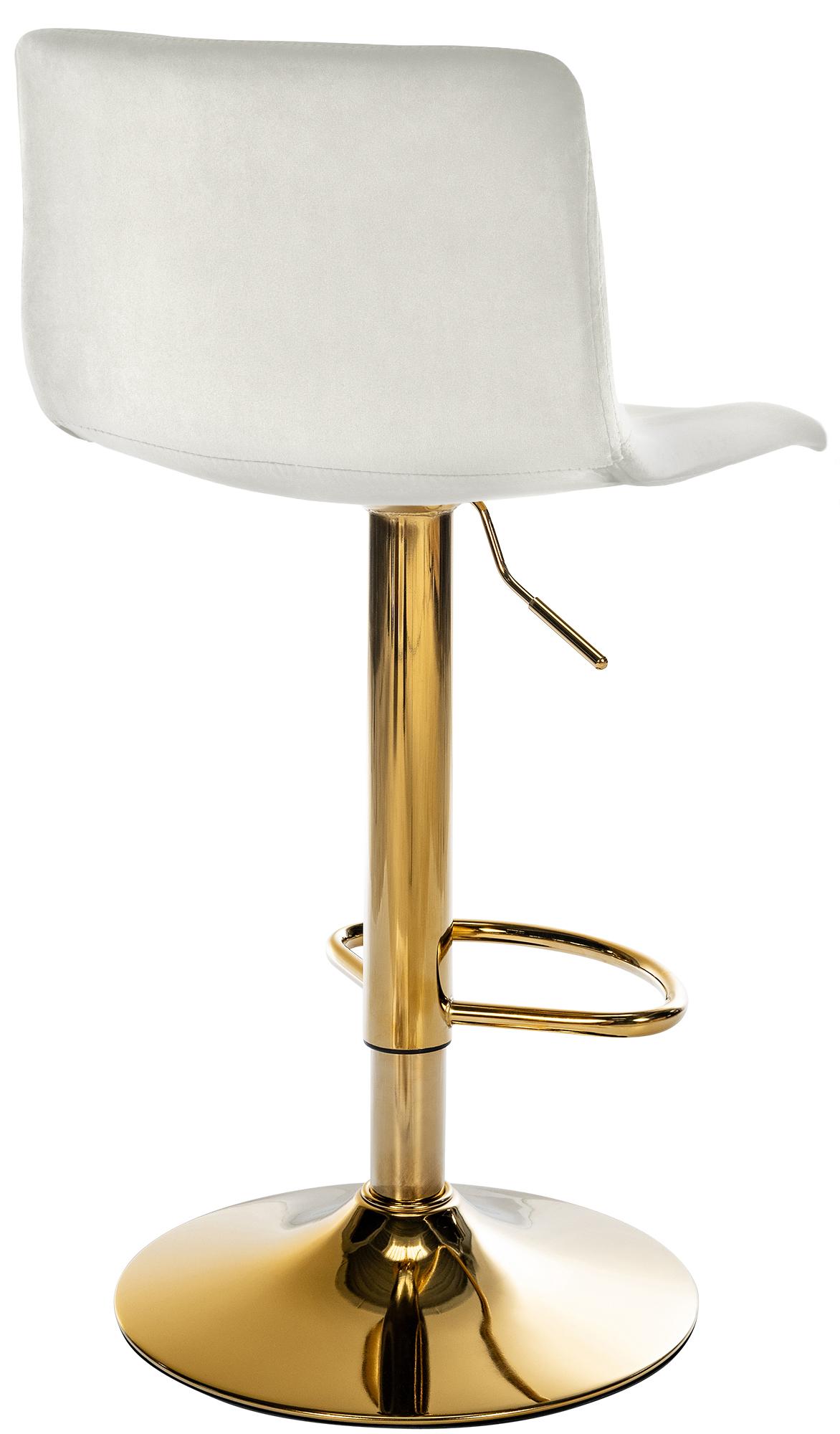 Barkruk Hover Fluweel creme,Metaal Goud creme
