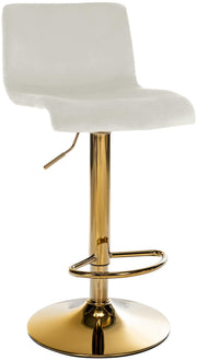 Barkruk Hover Fluweel creme,Metaal Goud creme