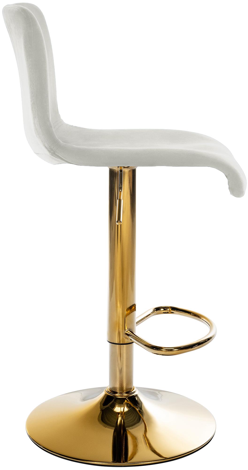Barkruk Hover Fluweel creme,Metaal Goud creme