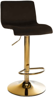 Barkruk Hover Fluweel bruin,Metaal Goud braun