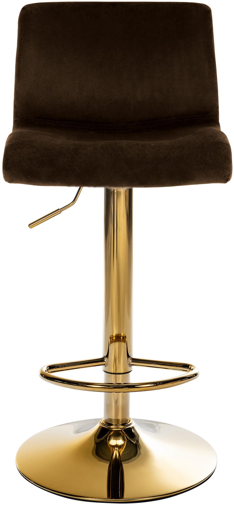 Barkruk Hover Fluweel bruin,Metaal Goud braun