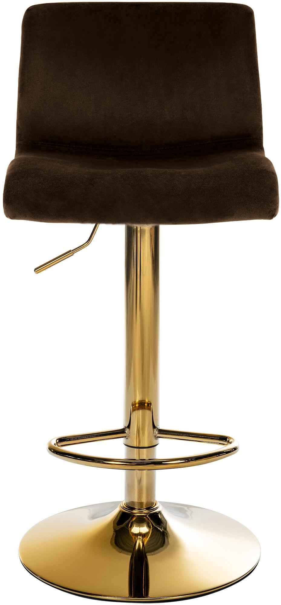 Barkruk Hover Fluweel bruin,Metaal Goud braun