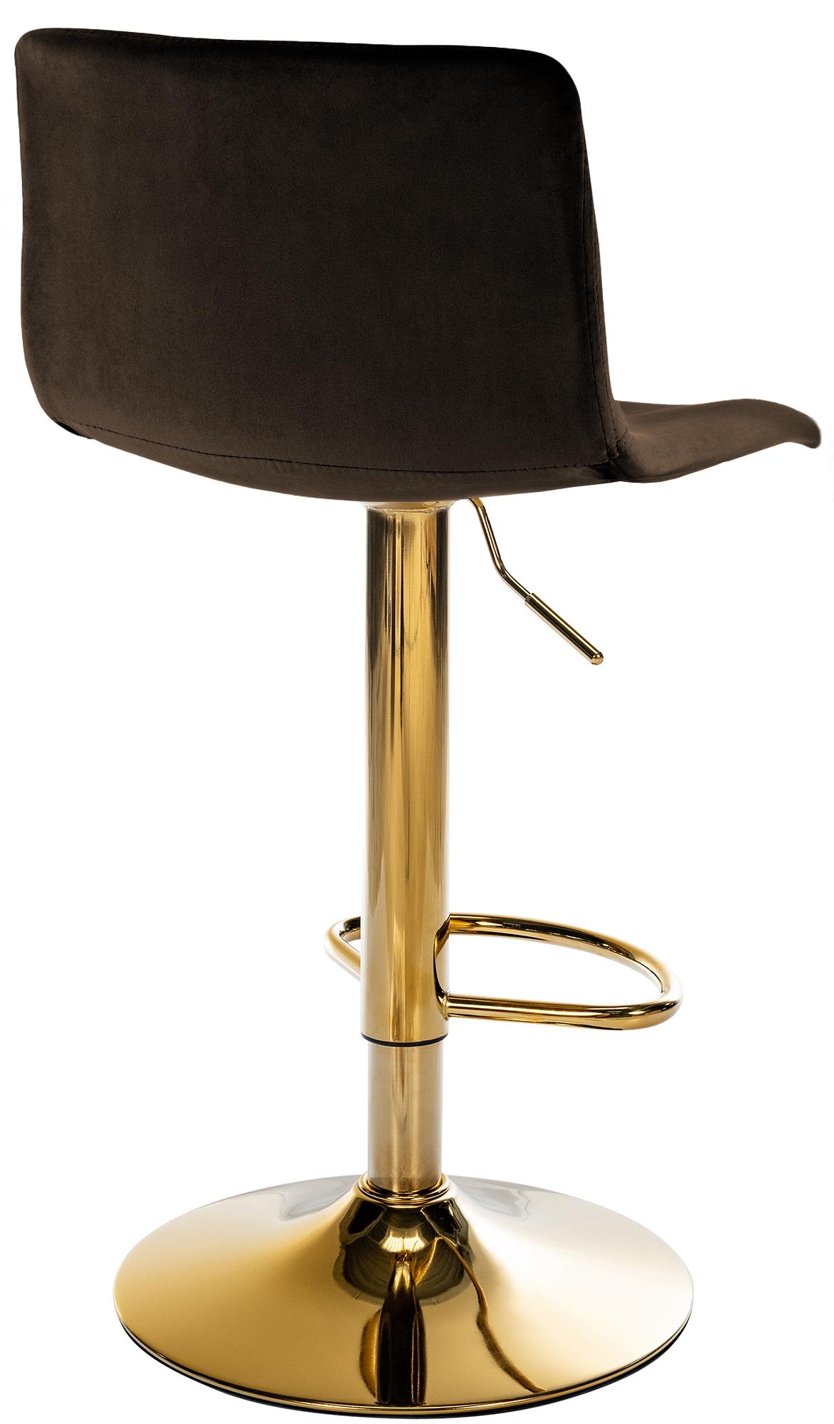 Barkruk Hover Fluweel bruin,Metaal Goud braun