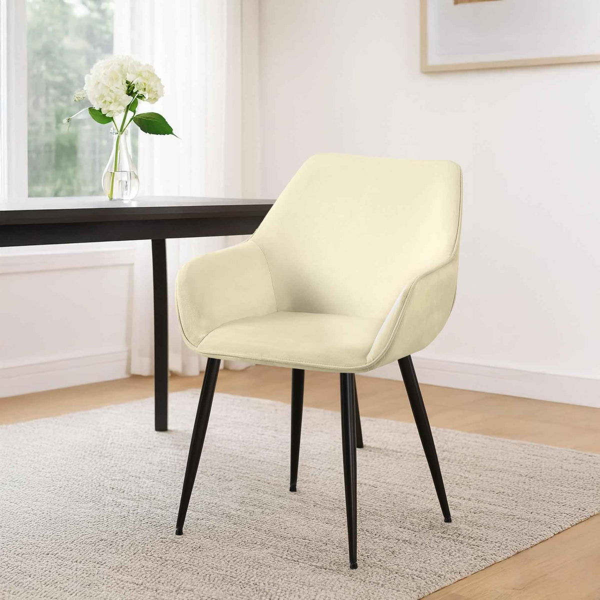 Esszimmerstuhl Vessa Samt creme