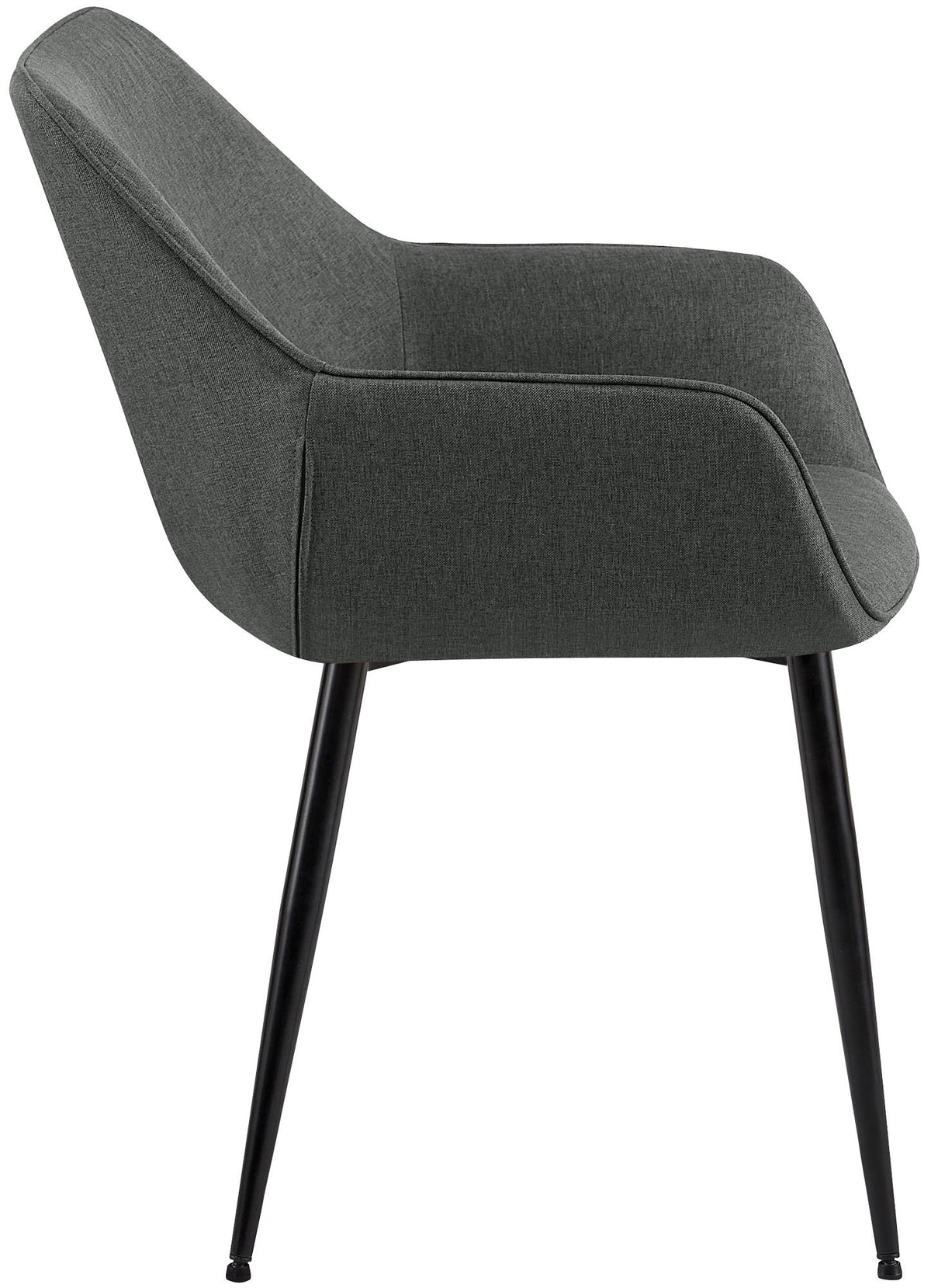Set van 2 eetkamerstoelen Luena donkergrijs,Stof dunkelgrau