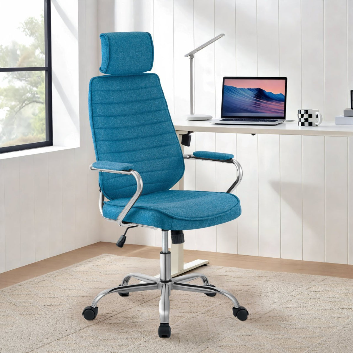 Bureaustoel Rako stof blauw blau