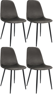 Set van 4 eetkamerstoelen Maryam antraciet,Fluweel anthrazit
