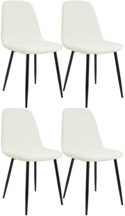 Set van 4 eetkamerstoelen Maryam creme,Stof creme