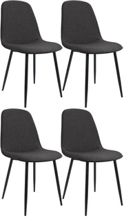 Set van 4 eetkamerstoelen Maryam donkergrijs,Stof dunkelgrau