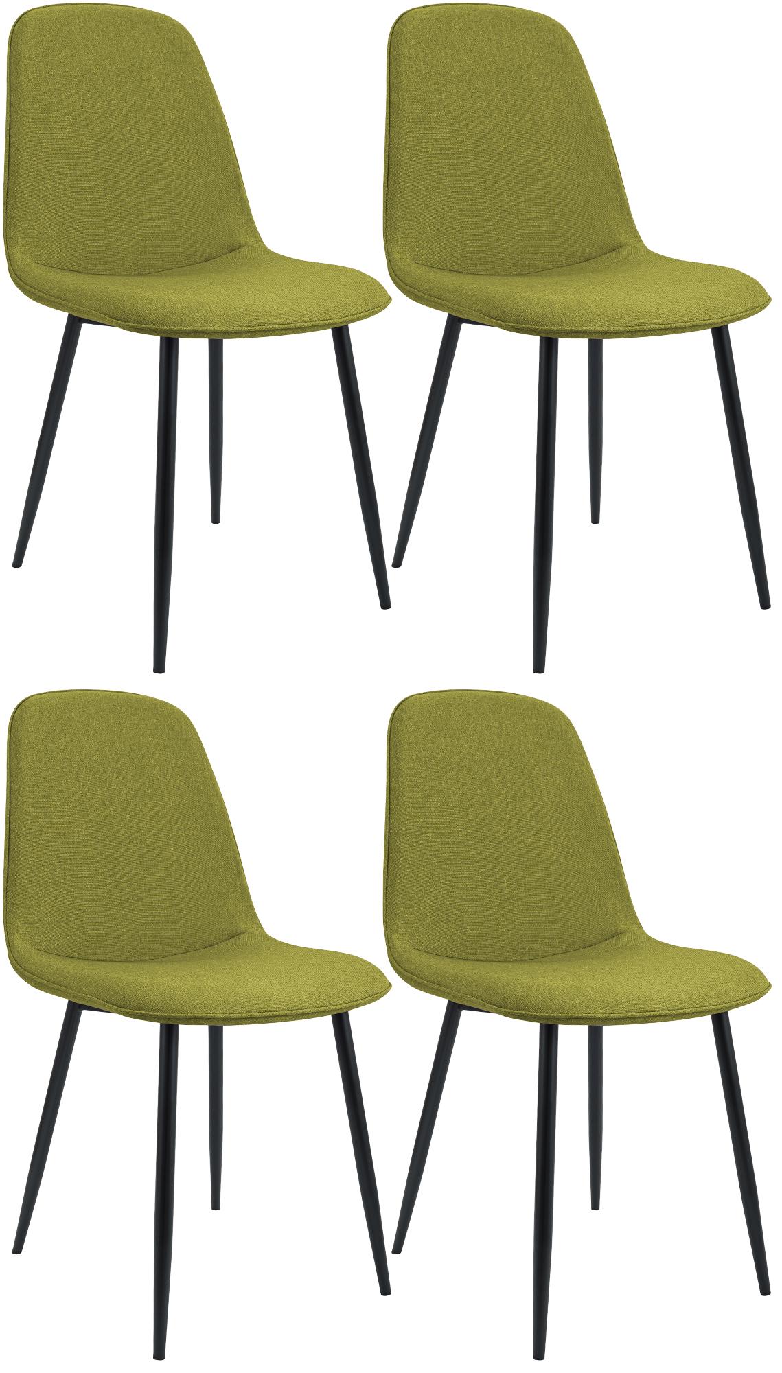 Set van 4 eetkamerstoelen Maryam groen,Stof grün