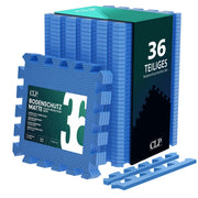 Fitness mat 30x30 cm blauw,36-delige set blau