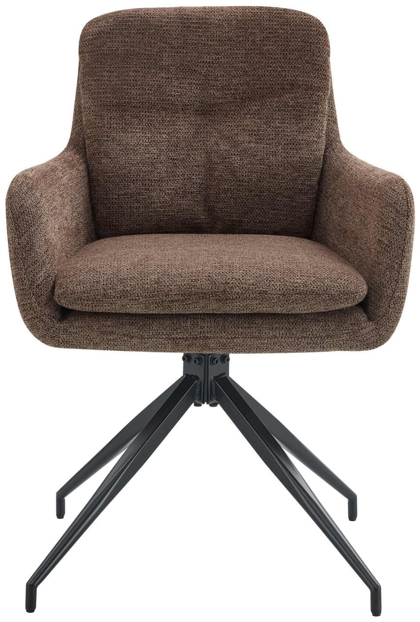 Set van 2 eetkamerstoelen Pickett stof bruin braun