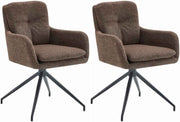 Set van 2 eetkamerstoelen Pickett stof bruin braun