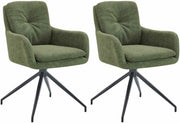 Set van 2 eetkamerstoelen Pickett stof groen grün