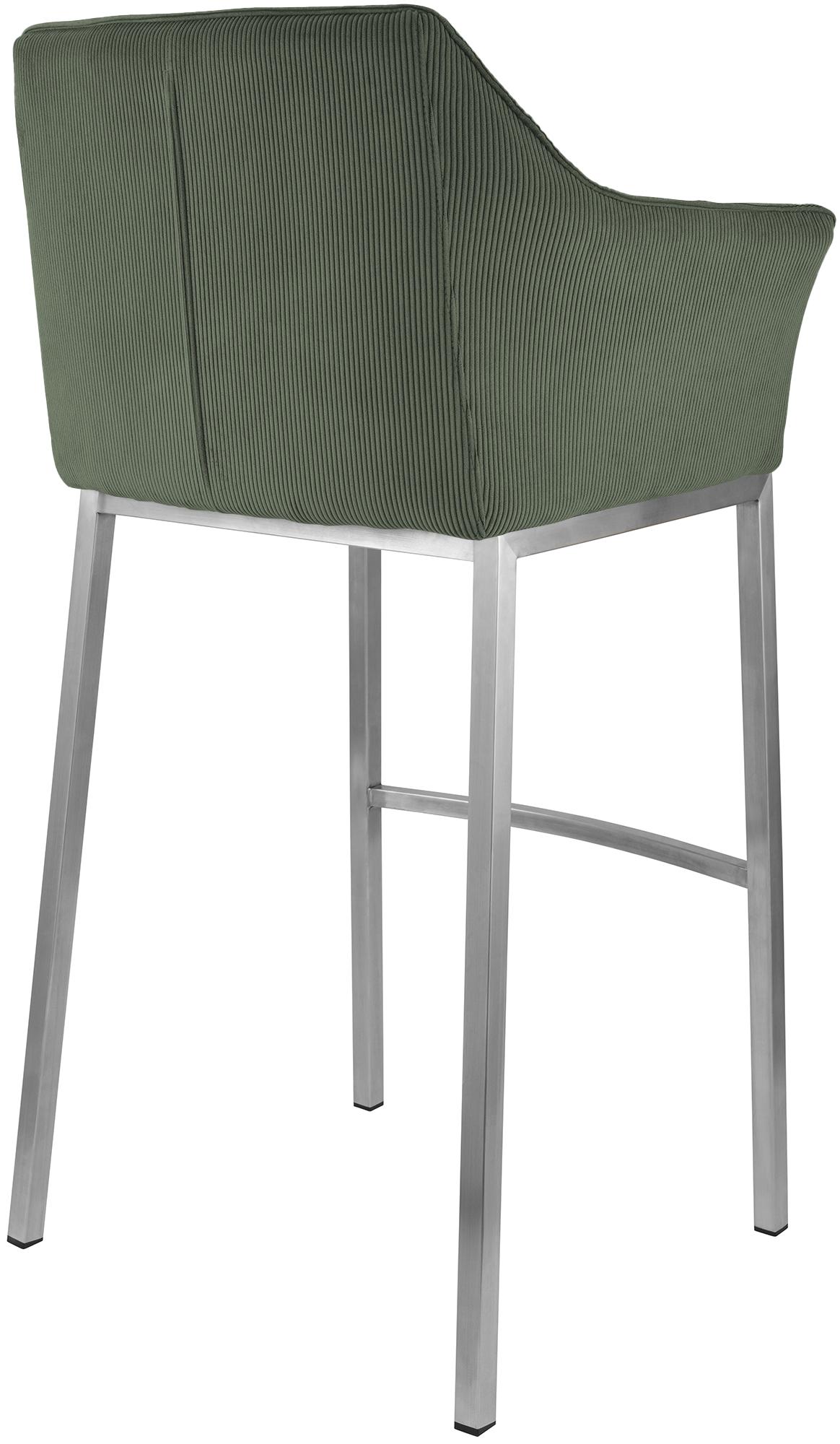 Barkruk Damaso Cord met Vierpootsframe groen,roestvrij staal grün