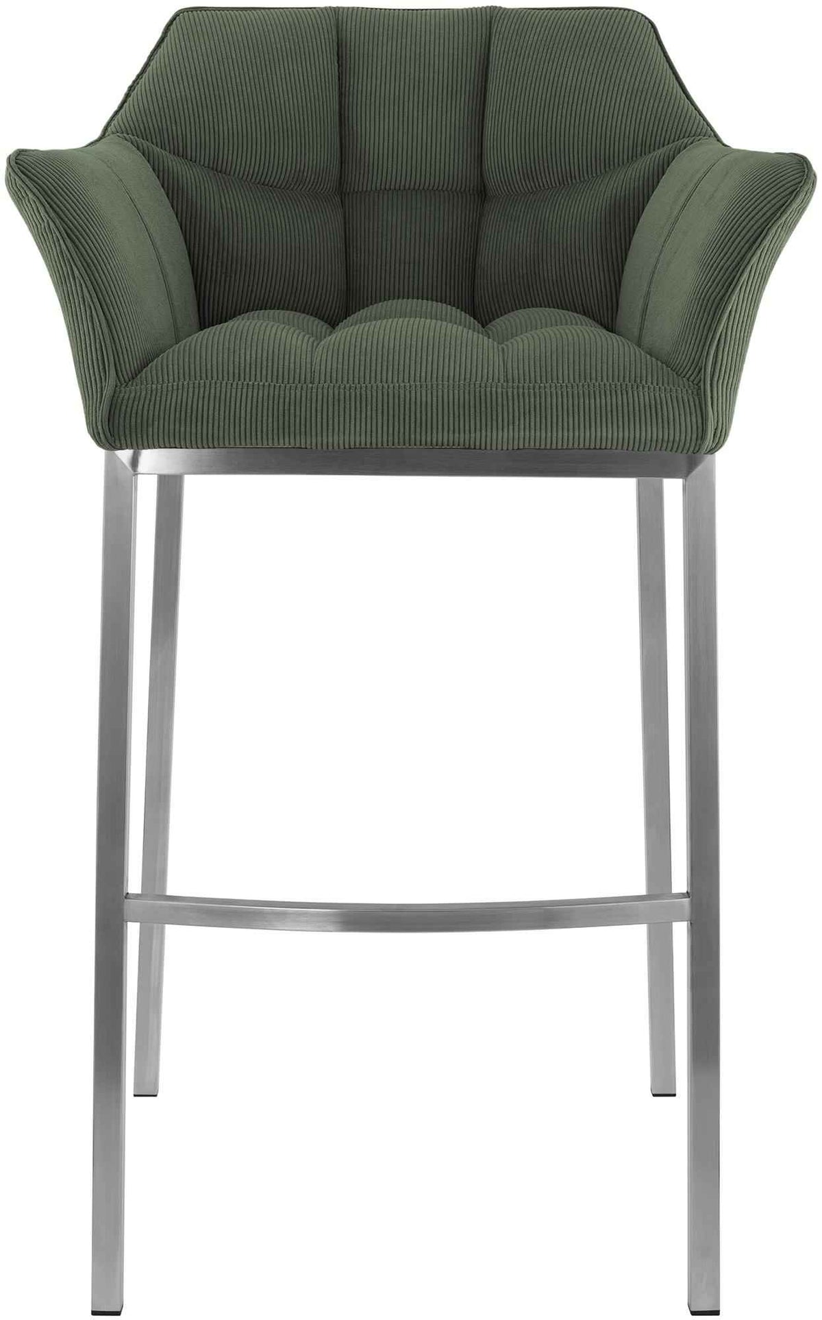 Barkruk Damaso Cord met Vierpootsframe groen,roestvrij staal grün
