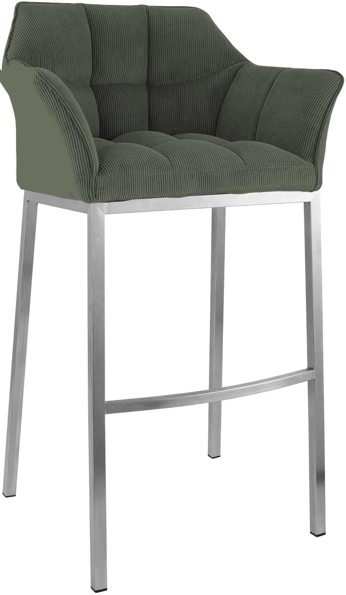 Barkruk Damaso Cord met Vierpootsframe groen,roestvrij staal grün