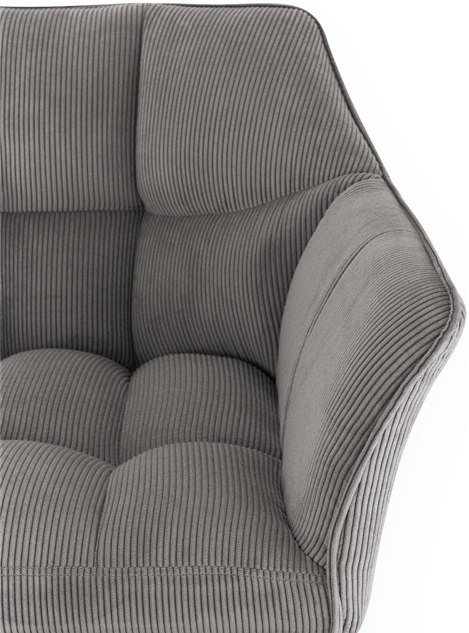 Barkruk Damaso Cord met Vierpootsframe taupe,zwart taupe