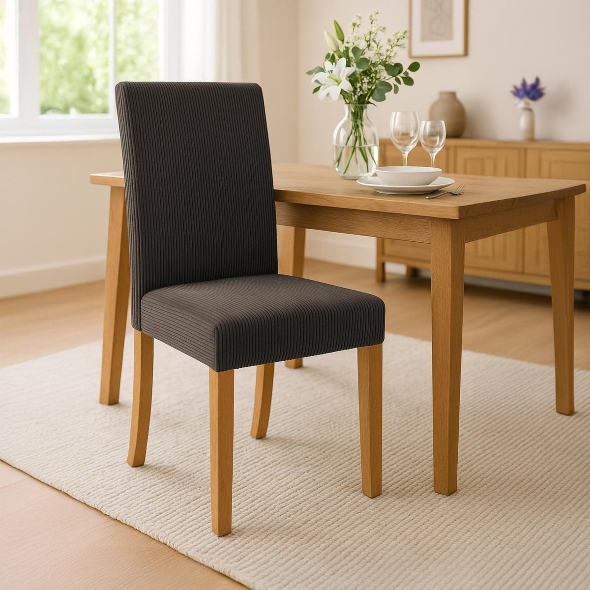 Set van 2 eetkamerstoelen Ina Cord bruin,antiek licht braun