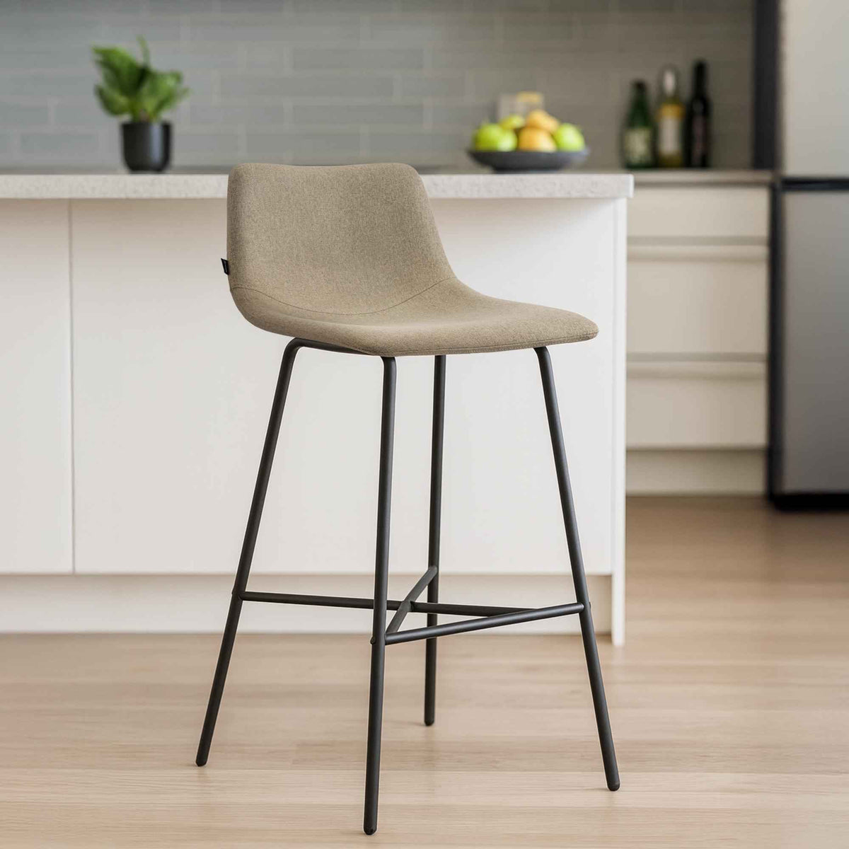 Barkruk Altona taupe,Stof taupe