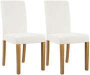 Set van 2 eetkamerstoelen Ina Cord creme,antiek licht creme