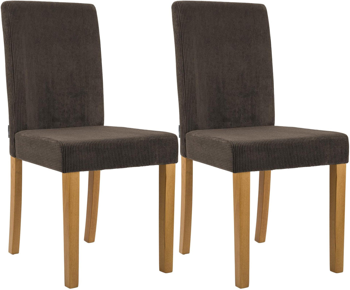 Set van 2 eetkamerstoelen Ina Cord bruin,antiek licht braun