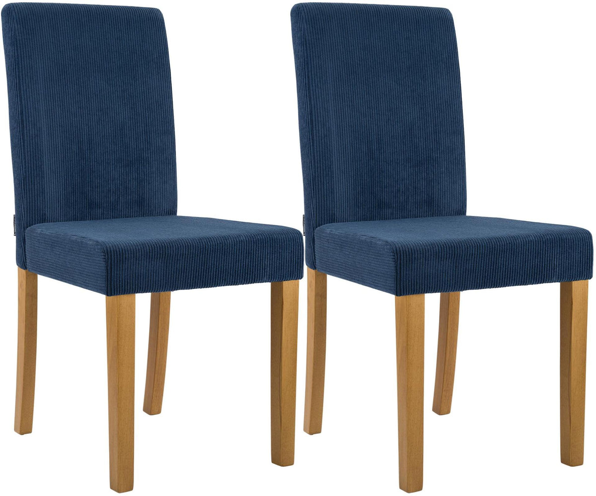 Set van 2 eetkamerstoelen Ina Cord blauw,antiek licht blau