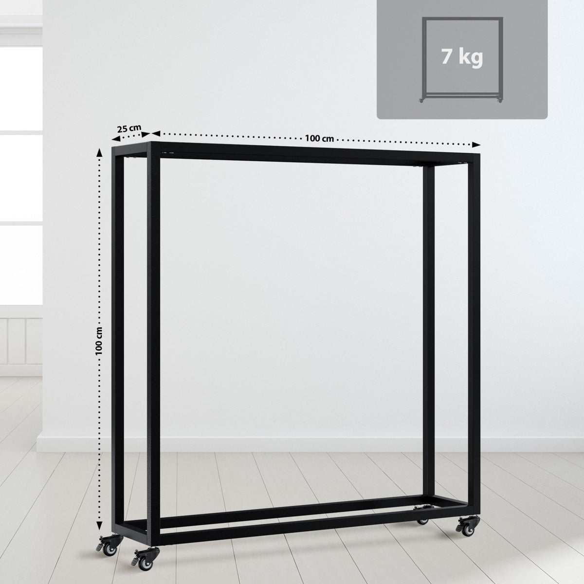 Houtopslag Hilta zwart,25x100x100 cm schwarz