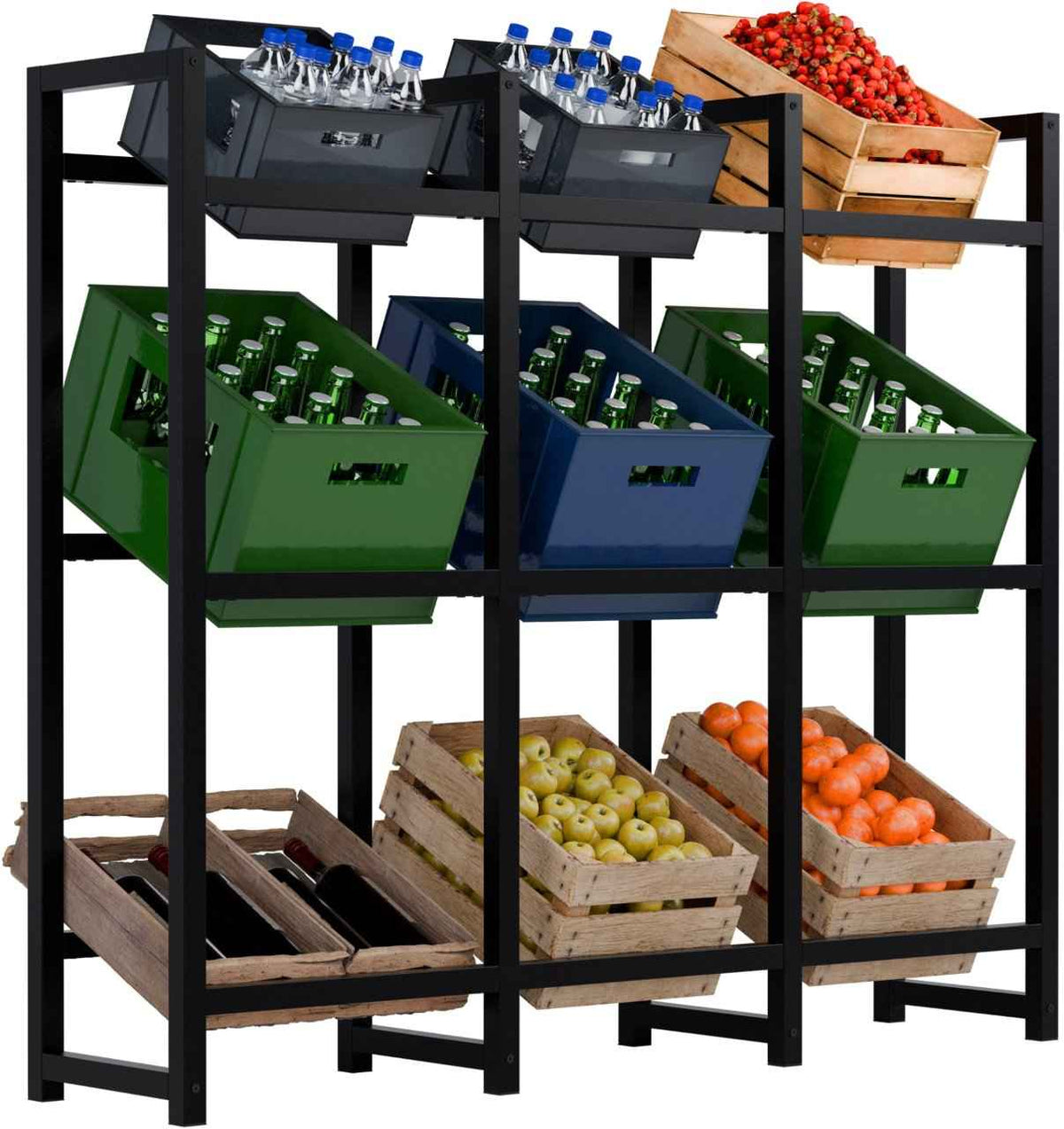 Krattenrek Stack zwart,116x135x31 cm schwarz