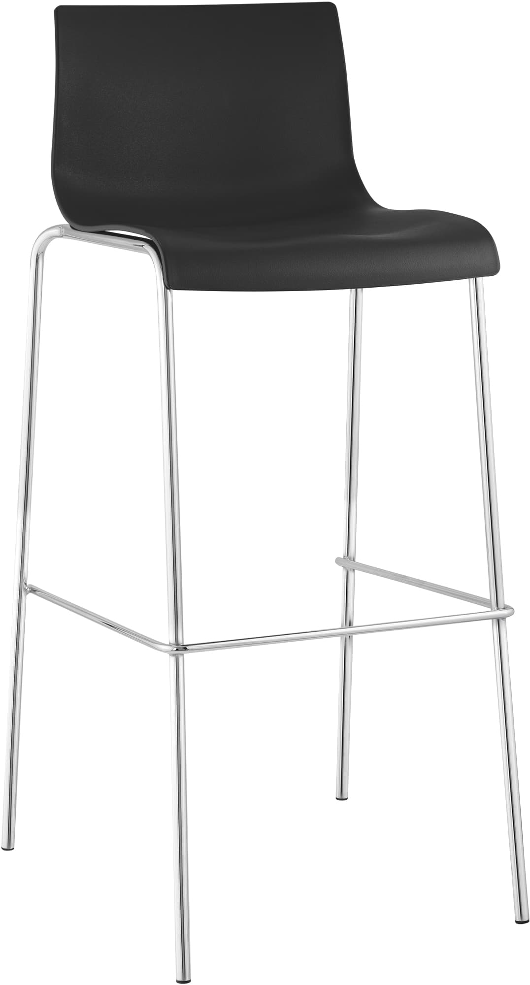 Barhocker Hoover Chrom 4-Fuß Gestell schwarz