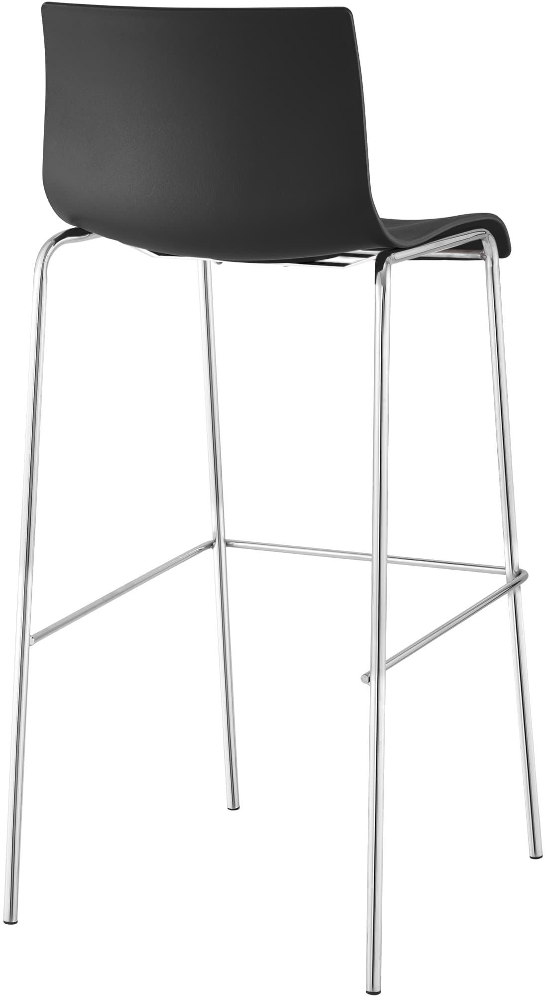 Barhocker Hoover Chrom 4-Fuß Gestell schwarz