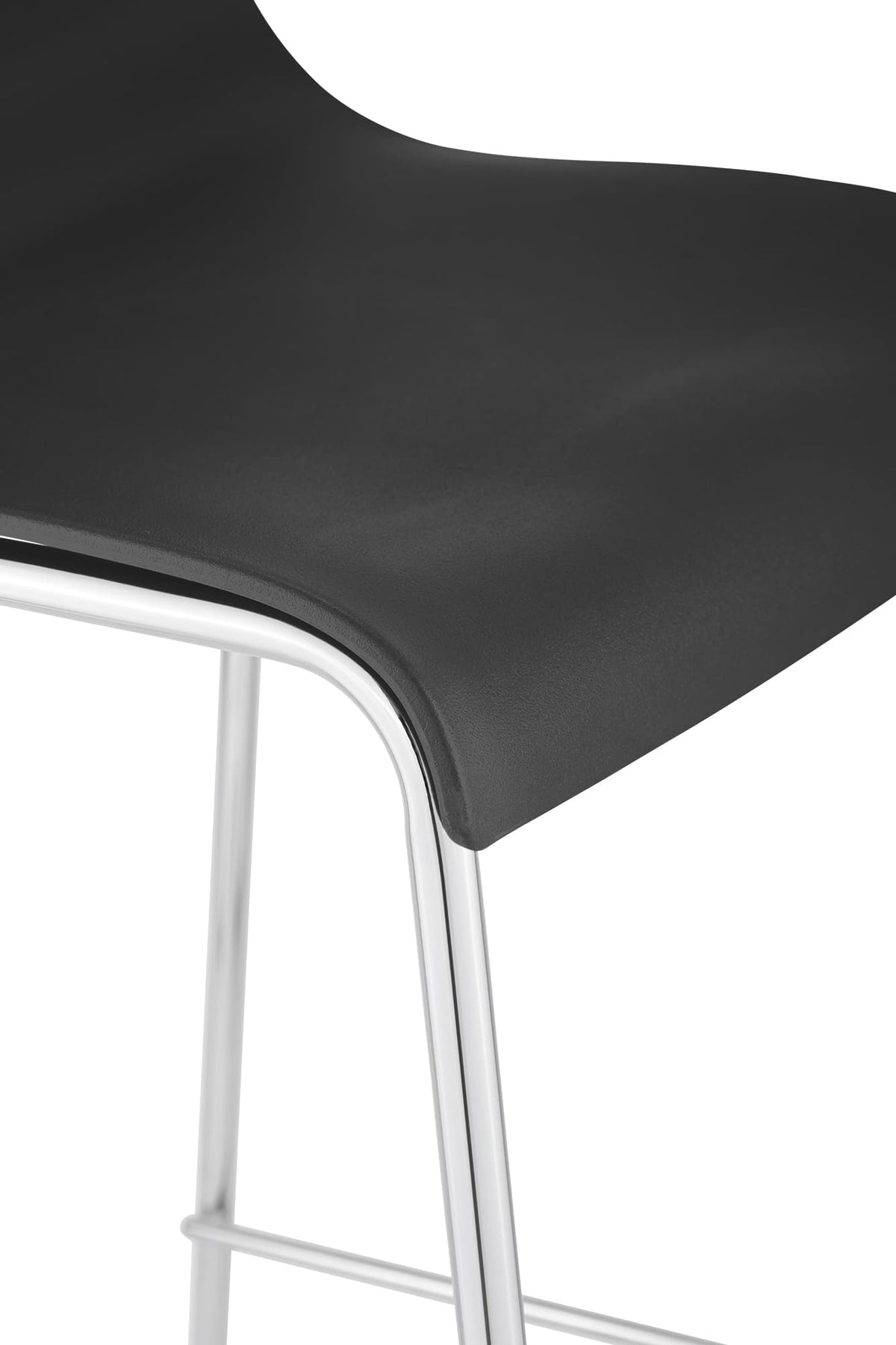 Barhocker Hoover Chrom 4-Fuß Gestell schwarz