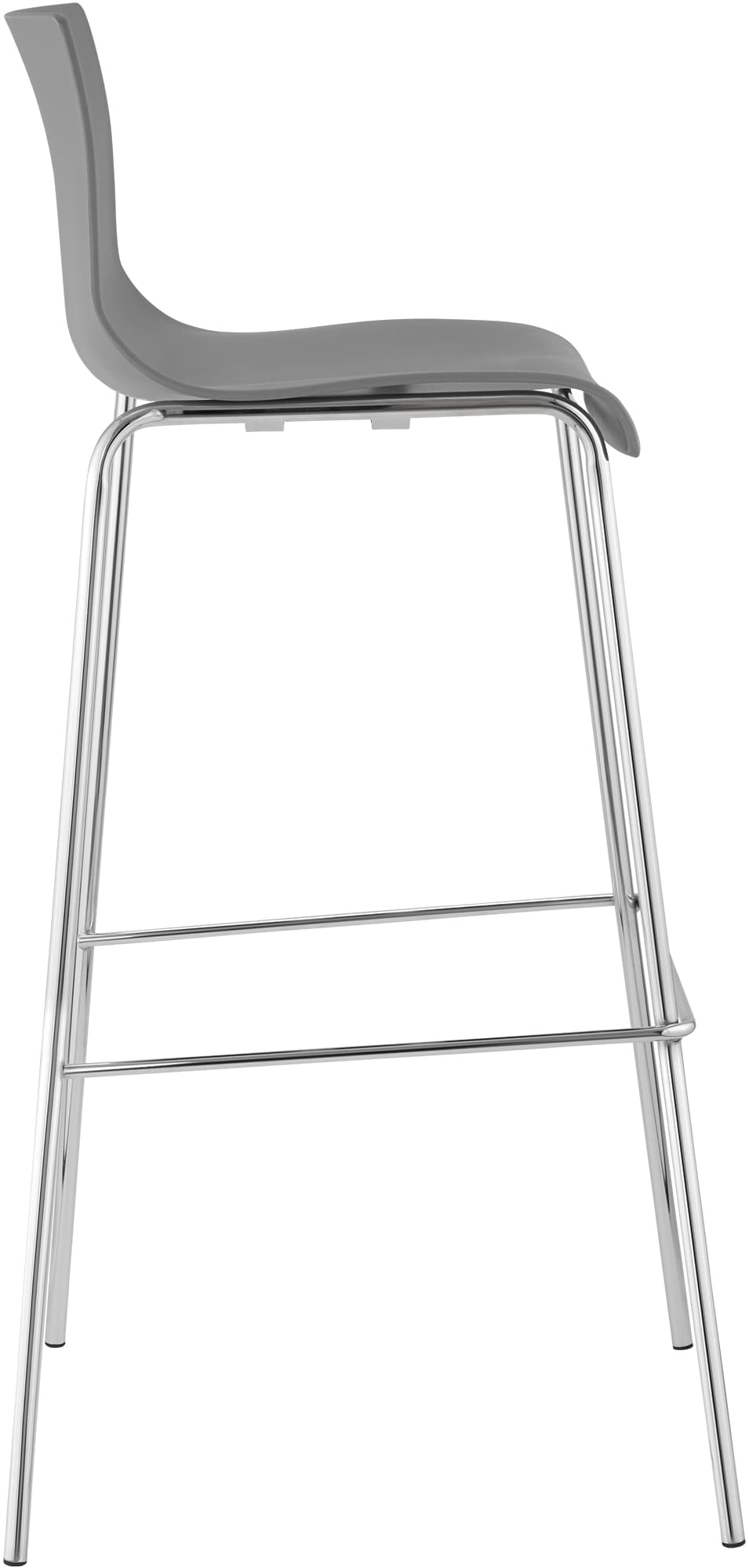Barhocker Hoover Chrom 4-Fuß Gestell grau