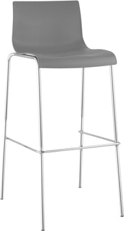 Barhocker Hoover Chrom 4-Fuß Gestell grau