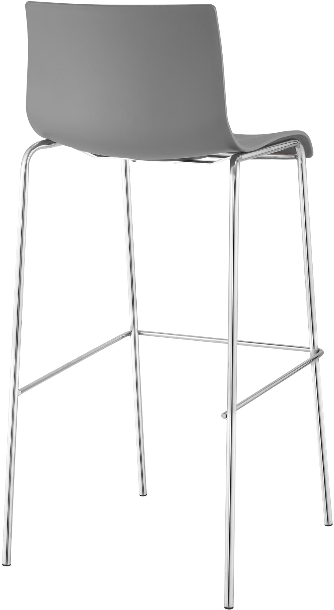 Barhocker Hoover Chrom 4-Fuß Gestell grau