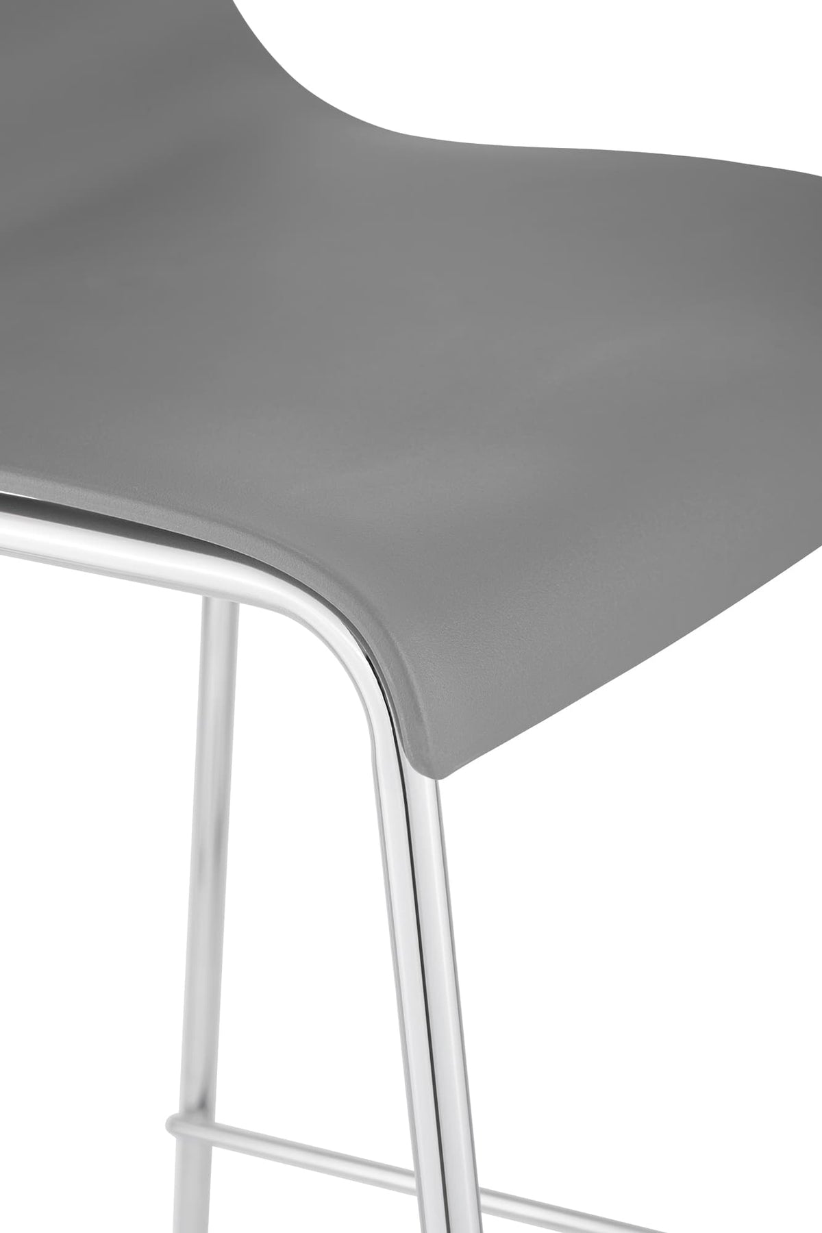 Barhocker Hoover Chrom 4-Fuß Gestell grau