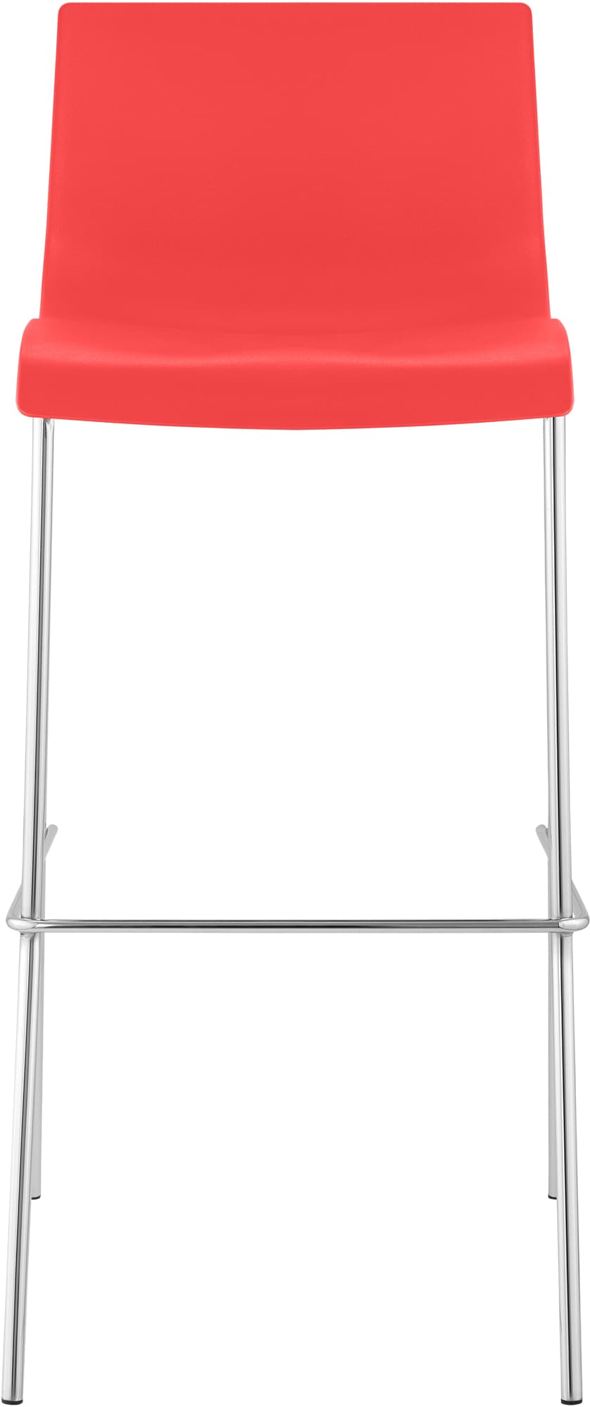 Barhocker Hoover Chrom 4-Fuß Gestell rot