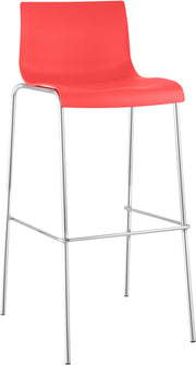 Barhocker Hoover Chrom 4-Fuß Gestell rot