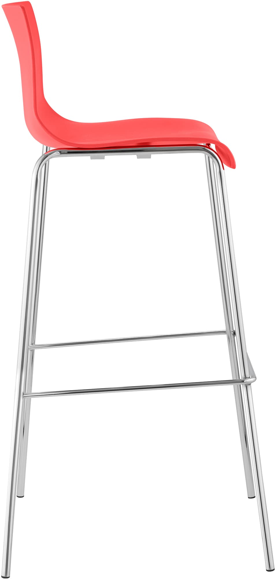 Barhocker Hoover Chrom 4-Fuß Gestell rot