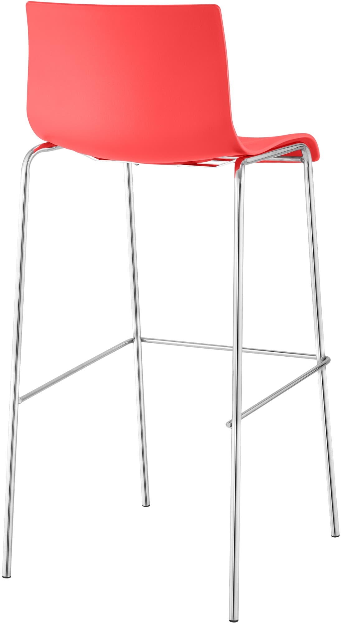 Barhocker Hoover Chrom 4-Fuß Gestell rot