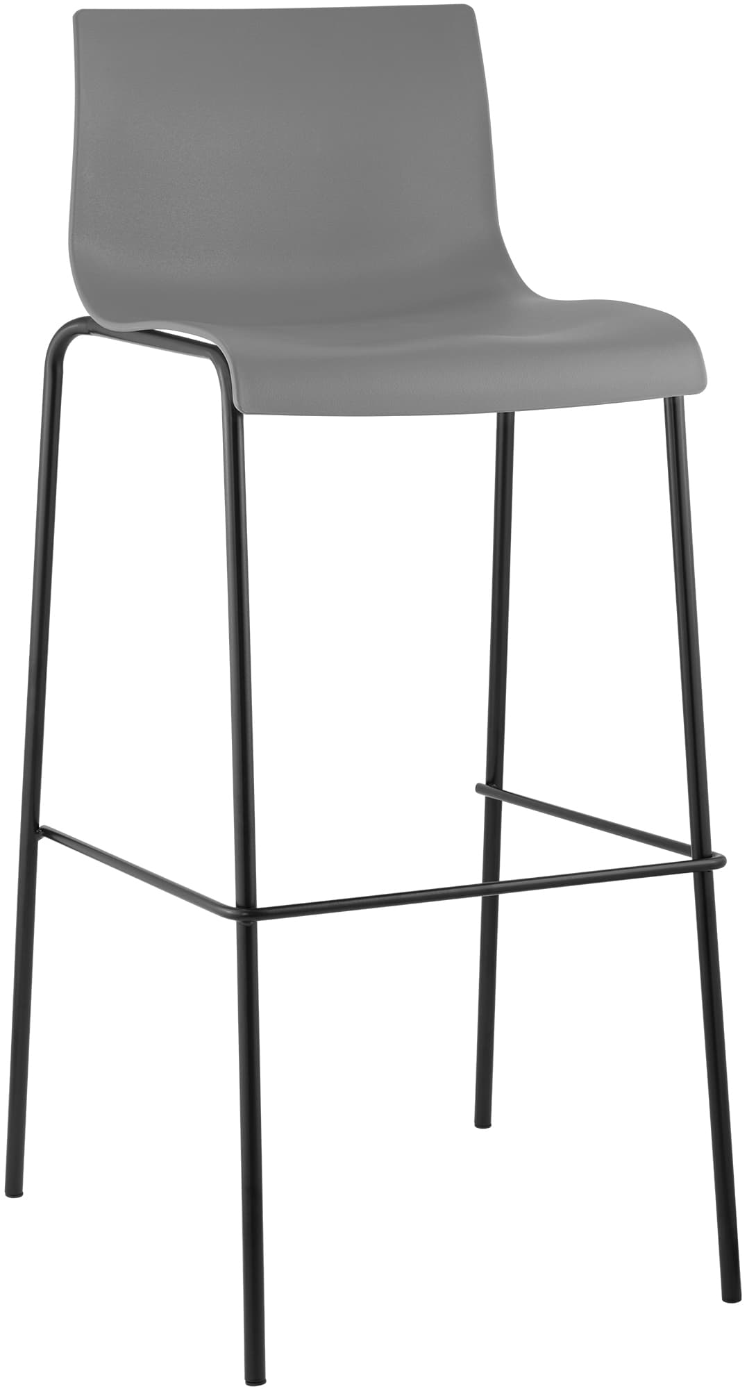 Barhocker Hoover 4-Fuß Gestell schwarz grau