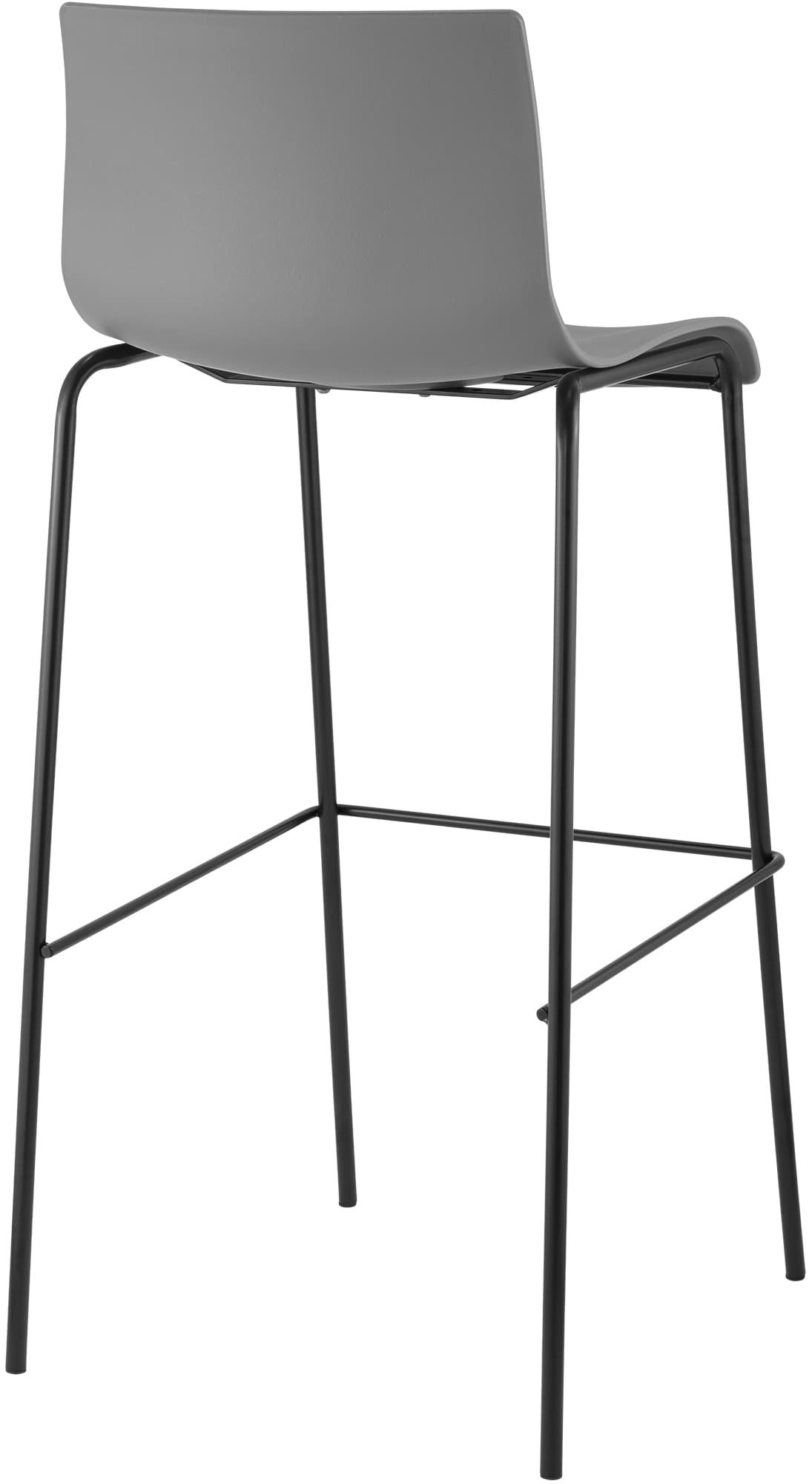 Barhocker Hoover 4-Fuß Gestell schwarz grau