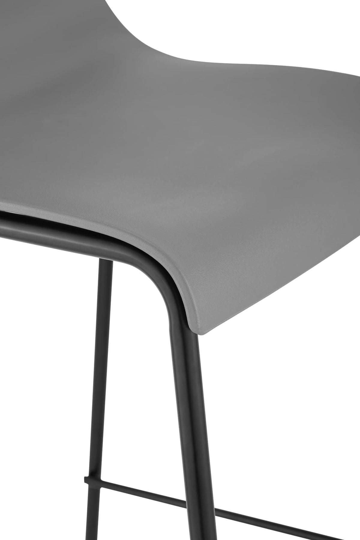 Barhocker Hoover 4-Fuß Gestell schwarz grau