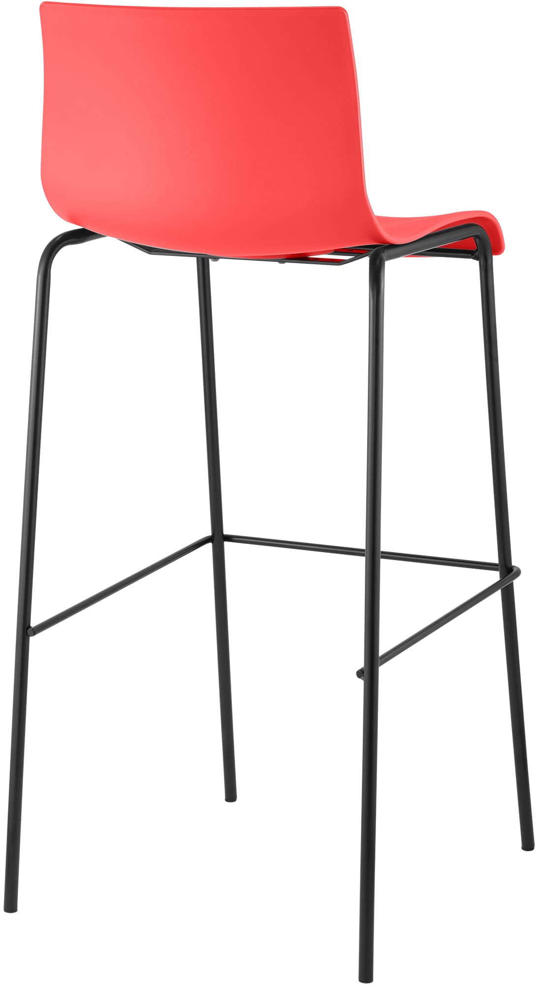 Barhocker Hoover 4-Fuß Gestell schwarz rot