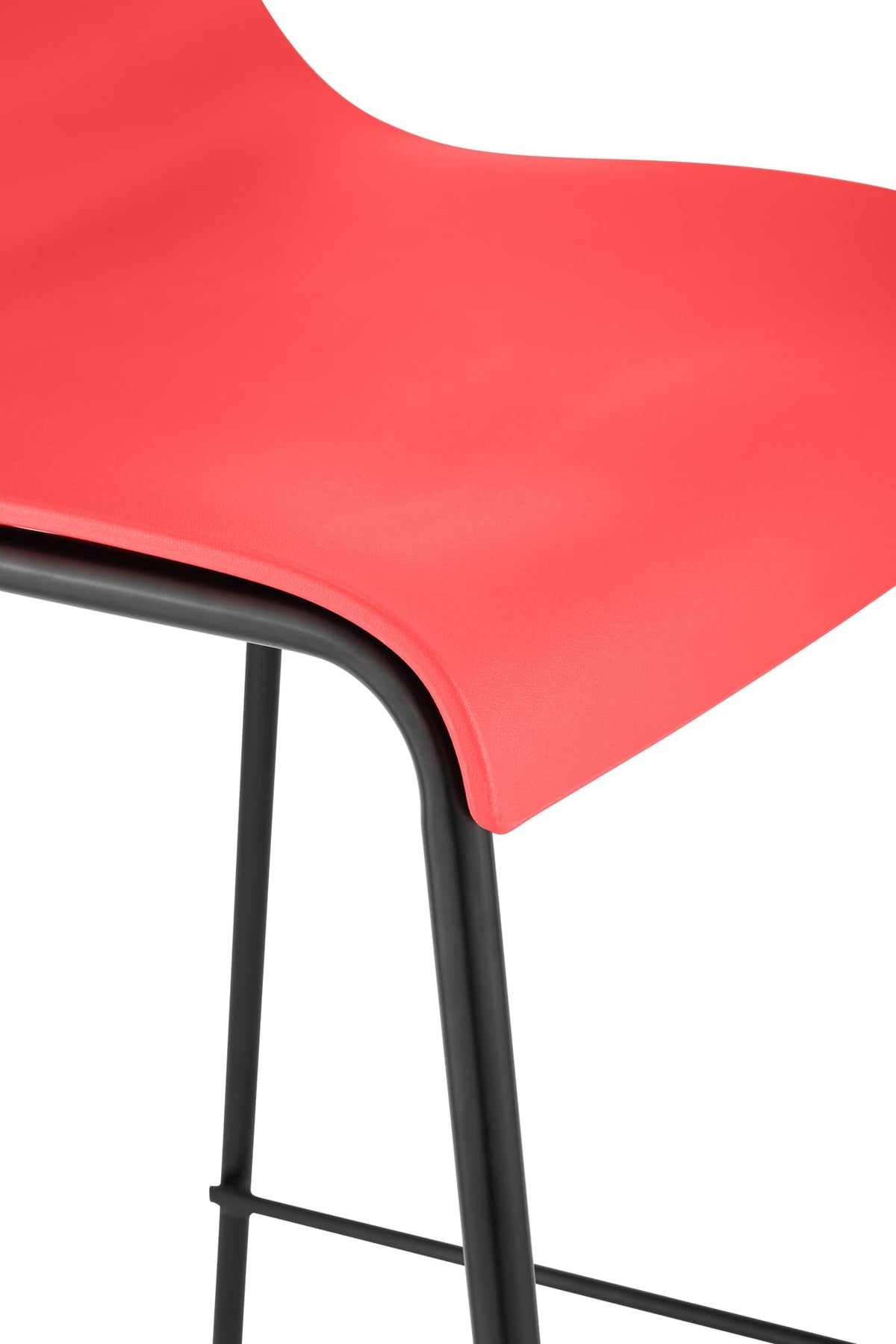 Barhocker Hoover 4-Fuß Gestell schwarz rot