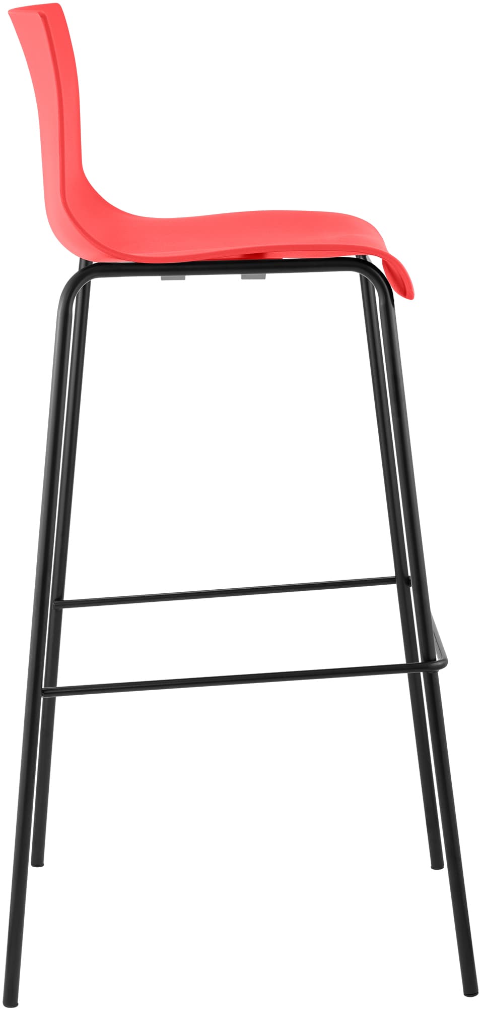 Barhocker Hoover 4-Fuß Gestell schwarz rot