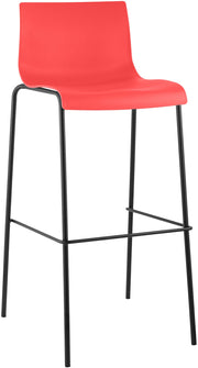 Barhocker Hoover 4-Fuß Gestell schwarz rot