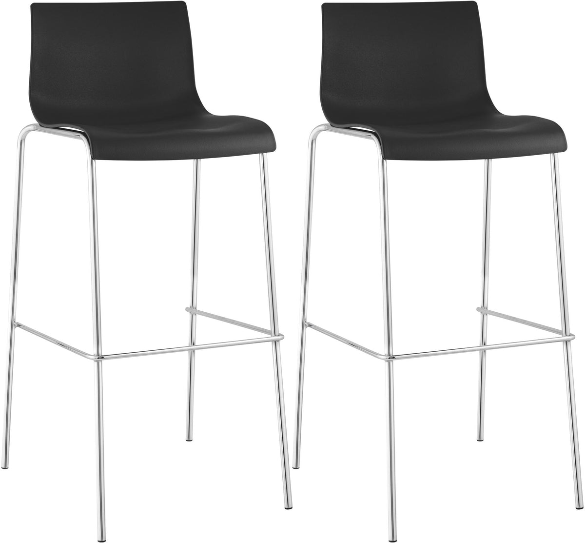 2-delige set barkrukken Hover, kunststof zwart,chroom schwarz