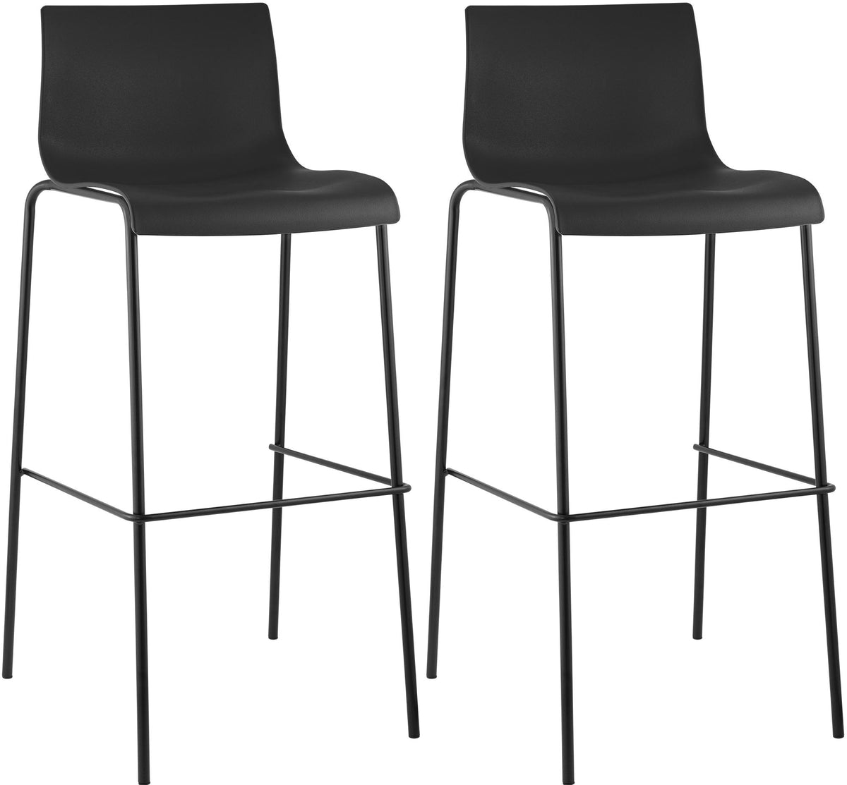 2-delige set barkrukken Hover, kunststof zwart,zwart schwarz
